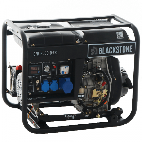 BlackStone OFB 6000 D-ES - Generador de corriente diésel con AVR 5.3 kW - Continua 5 kW Monofásica