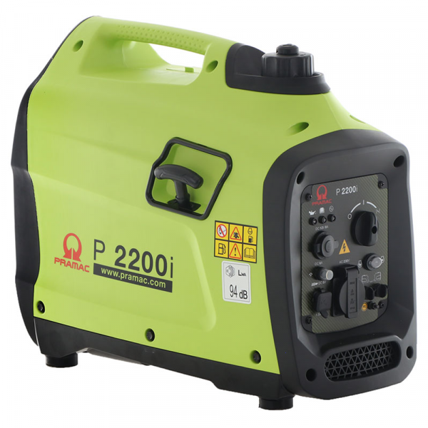Pramac P2200i - Generador eléctrico inverter silencioso 2.1 kW - Continua 1.9 kW Monofásico