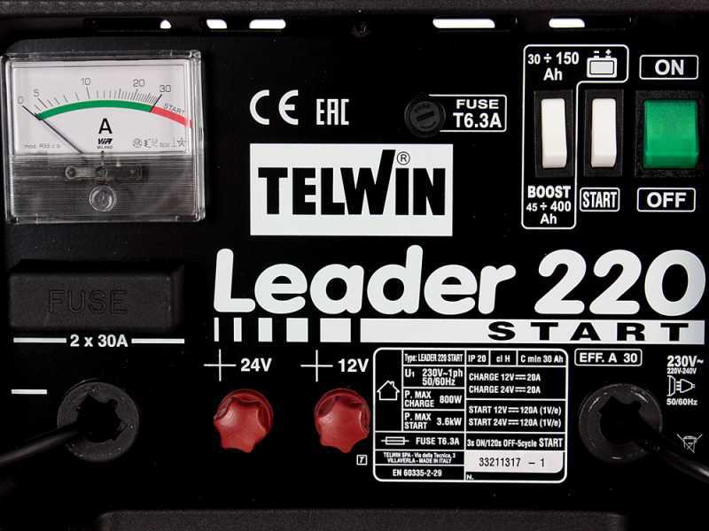 Ficha Técnica Telwin Leader 220 - Cargador de batería y arrancador